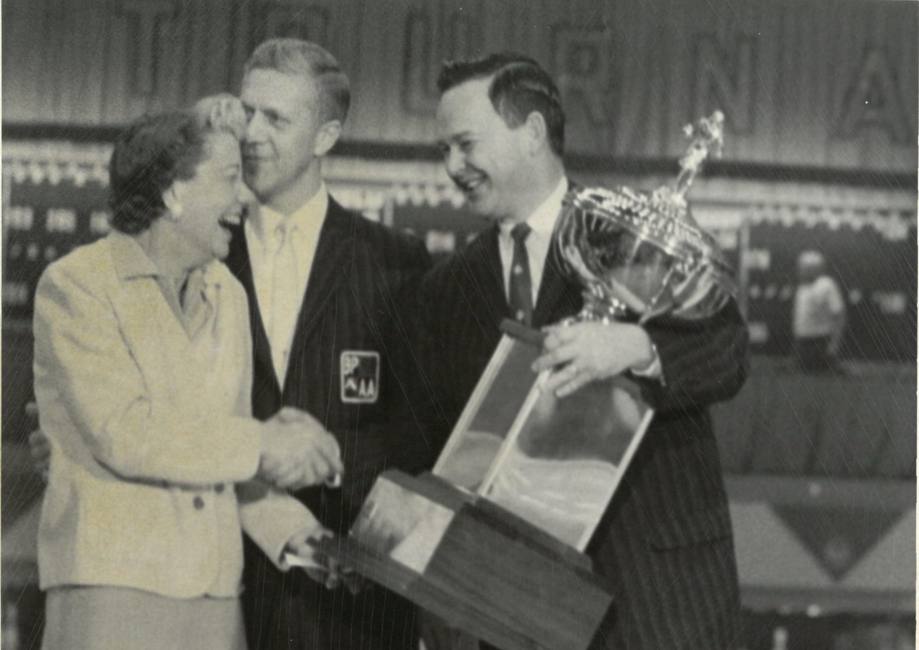 Marion Ladewig Receiving a Trophy during a BPAA All-Star Tournament